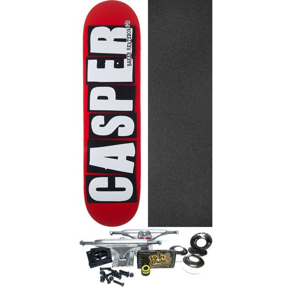 Baker Skateboards Casper Brooker Logo Skateboard Deck - 8" x 31.5" - Complete Skateboard Bundle